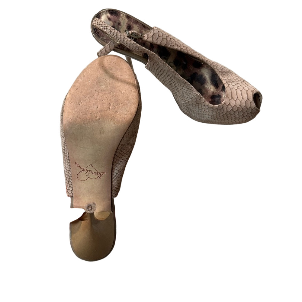 SAM Edelman Brown Taupe Reptile Like Heels Size 9 M - Picture 6 of 12